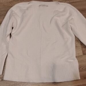 LOFT Women's Cream Crew Neck Sweater
